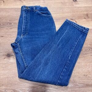 Vintage Lee High Waisted Mom Jeans Medium Wash Tapered Leg Denim Womens 14 MED